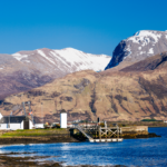 Snow covered Ben Nevis Mountain Scotland