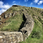 Hadrian's Wall Path with steps running along side of the wall