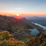 Sun rising on Snowden in Wales